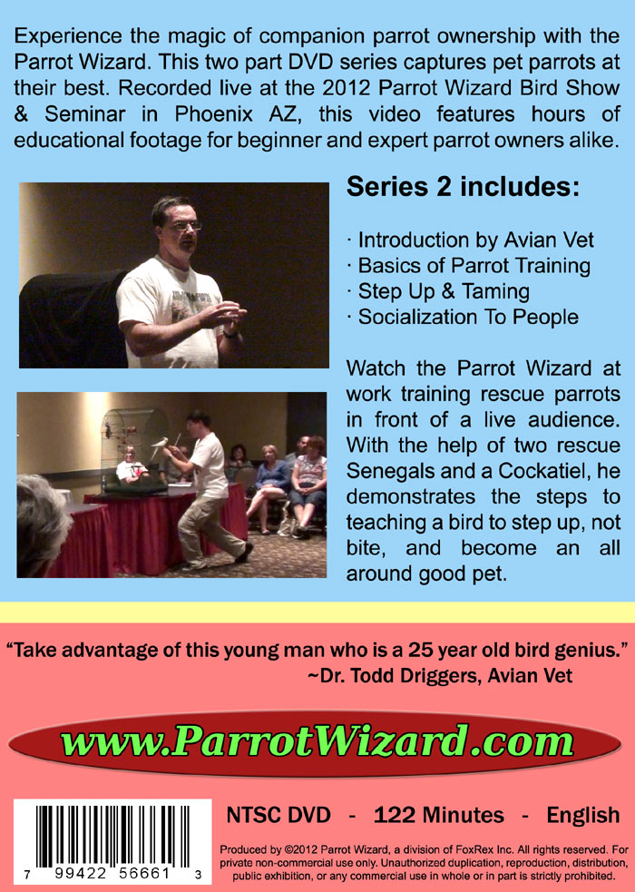 Parrot Wizard Seminar DVD 2 Back