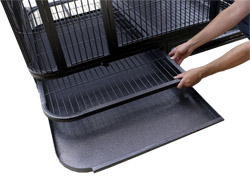 Slide out grates and trays on Deluxe Large Indoor Parrot Aviary