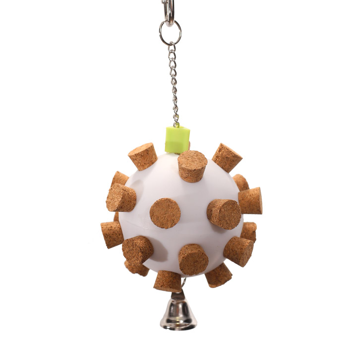 Cork Orb Parrot Toy Wiffle Ball with Corks