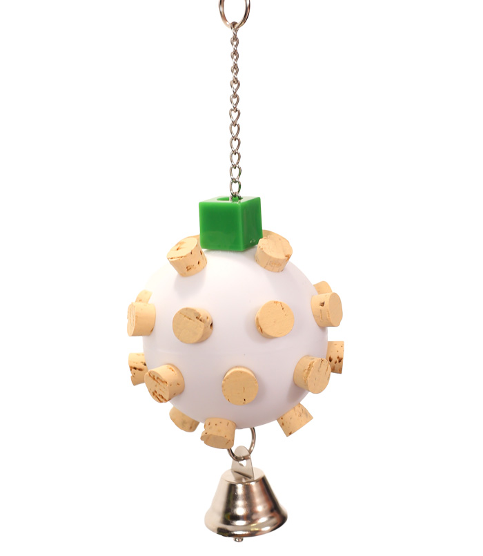 Cork Orb Small Parrot Toy Featuring 24 Mini Corks
