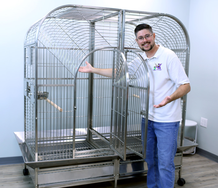Inside Double Cage for Large Parrots 64x32x74 Stainless Steel