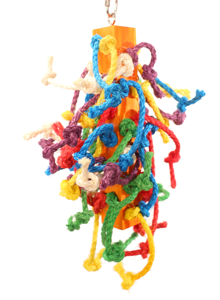 Frizzy Dizzy Large Parrot Toy Featuring Ropes and Knots