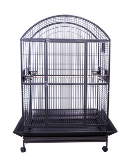 Deluxe Large Cage for Large Parrots Dometop Black 48x36x76