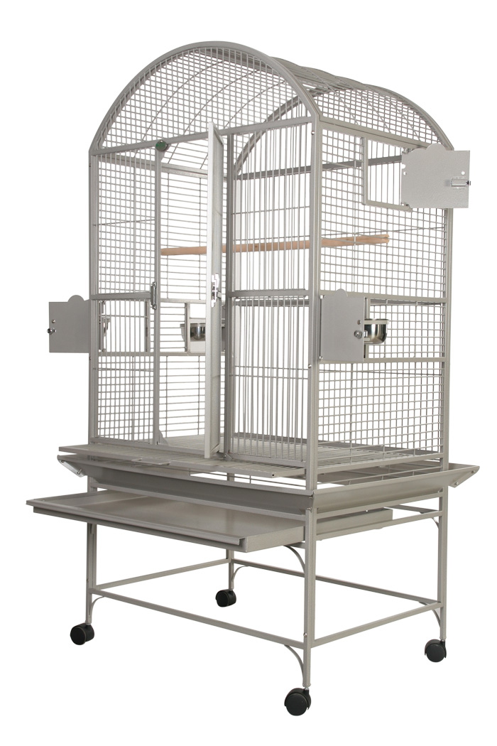 Deluxe Cage for Small/Medium Parrots - Dometop Gray