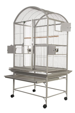 Deluxe Cage for Small/Medium Parrots - Dometop Gray