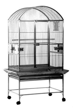 Deluxe Cage for Small/Medium Parrots - Dometop Stainless Steel