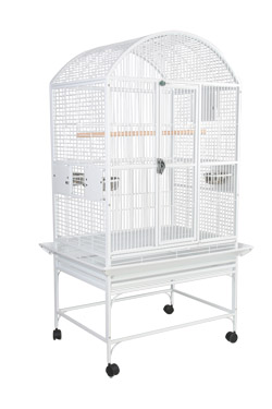 Deluxe Cage for Small/Medium Parrots - Dometop White
