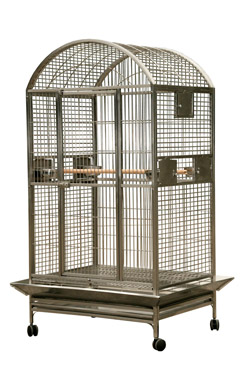 Deluxe Medium Cage for Large Parrots 40x30x77 Stainless Steel