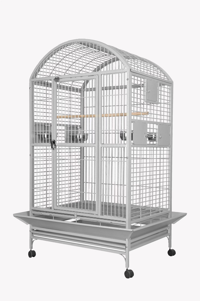 Deluxe Medium Cage for Large Parrots 40x30x77 White