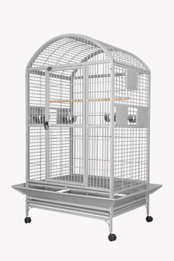 Deluxe Medium Cage for Large Parrots 40x30x77 White