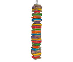 Rainbow Shredder Large Parrot Toy featuring wood and cardboard