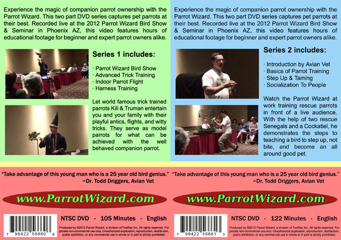 Parrot Wizard Seminar DVD 1 and 2 Backs