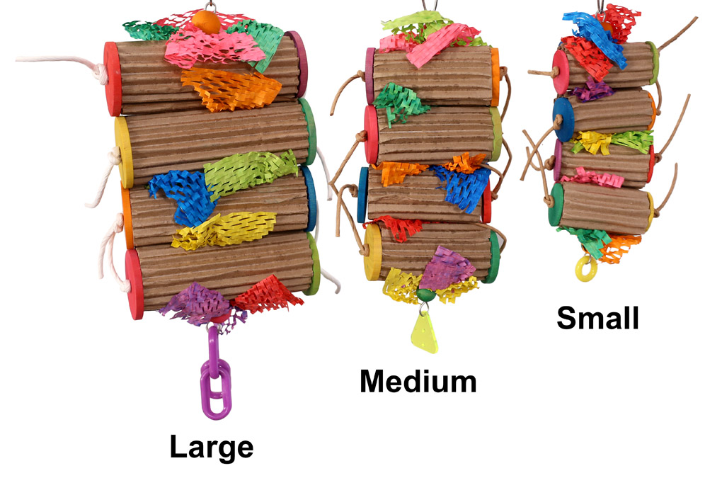 Large, Medium, and Small Shreddy Rolls toys