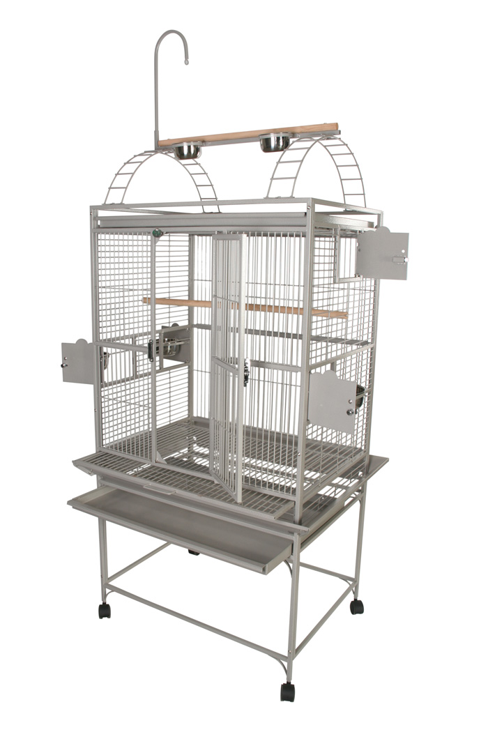 Deluxe Cage for Small Parrots - Playtop Gray