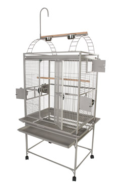 Deluxe Cage for Small Parrots - Playtop Gray