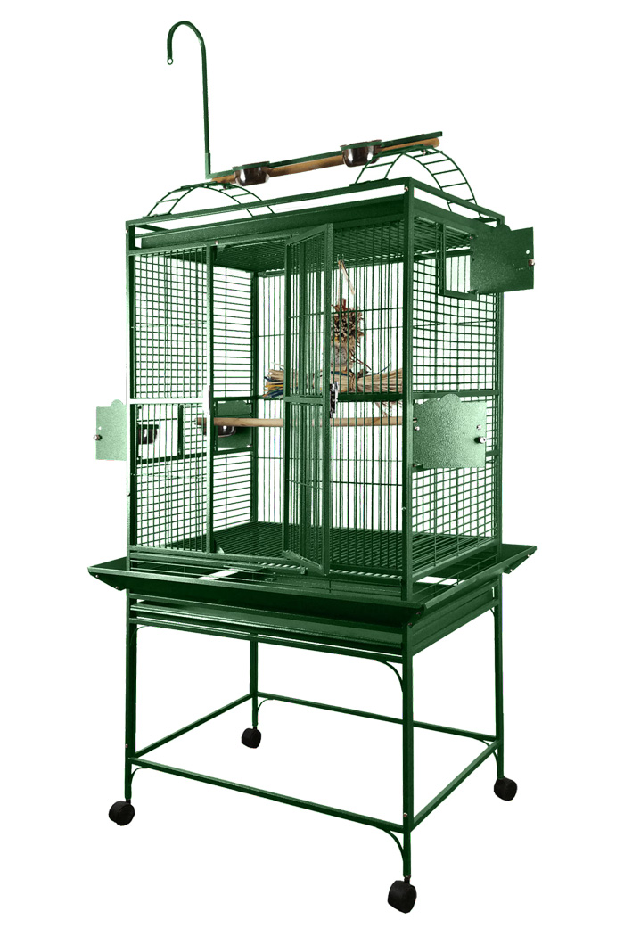 Deluxe Cage for Small Parrots - Playtop Green