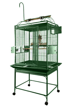 Deluxe Cage for Small Parrots - Playtop Green