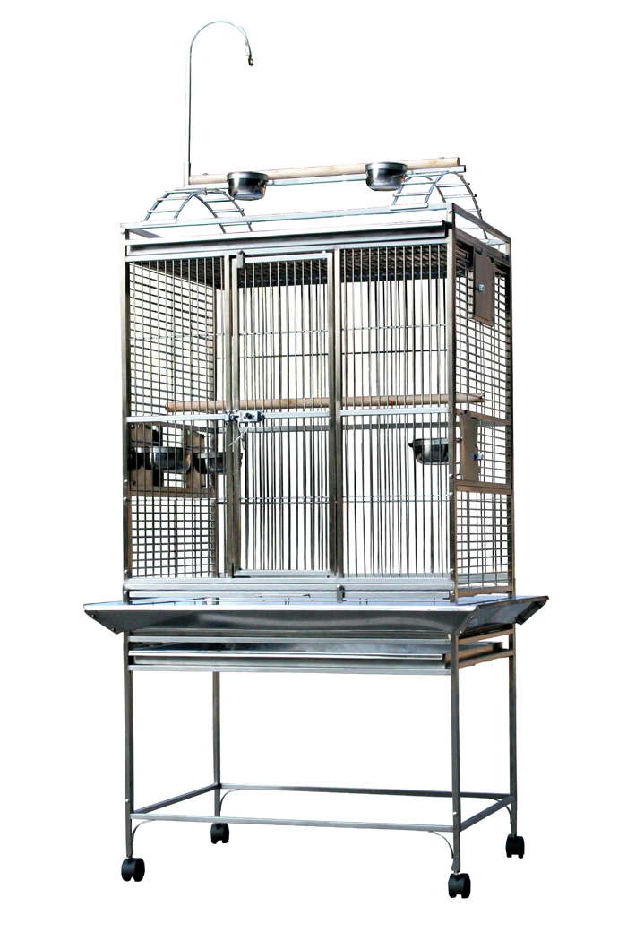 Deluxe Cage for Small Parrots - Playtop Stainless Steel