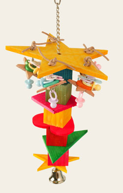 Star shaped wooden parrot toy