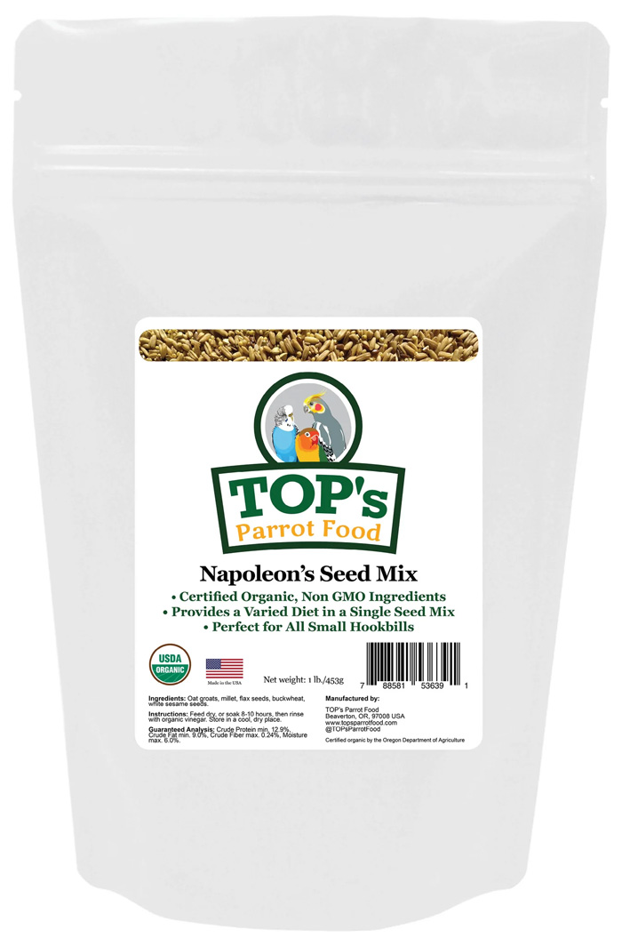 Tops Organic Napoleon Seed Mix for Cockatiels and Parakeets