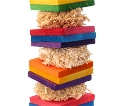 Close up of Tropical Poms Small Parrot Toy