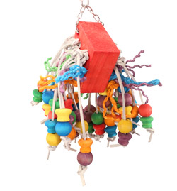 Tropical Willow Large Parrot Toy features 72 wood beads/knobs